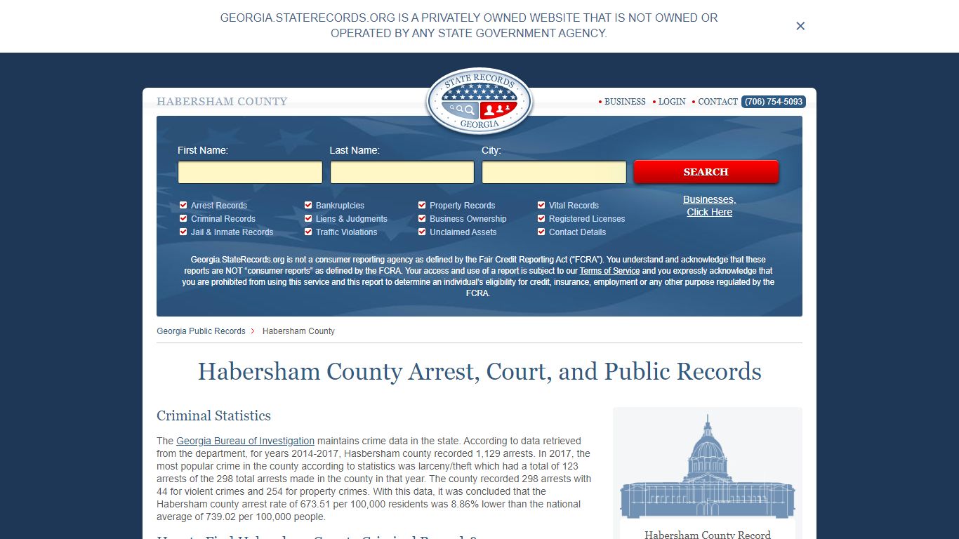 Habersham County Arrest, Court, and Public Records